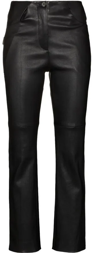 Faux-Leather Slim-Cut Trousers
