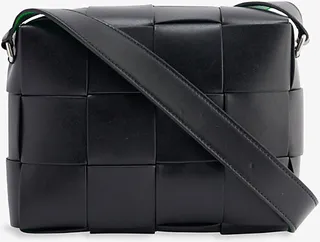 Black Parakeet Silver Cassette Leather Cross-body bag