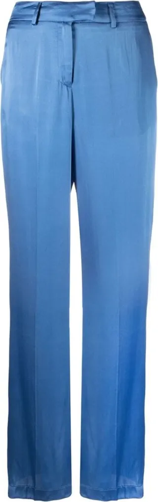 Satin-Finish Straight-Leg Trousers