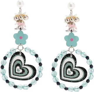 Heart-Embellished Drop Earrings