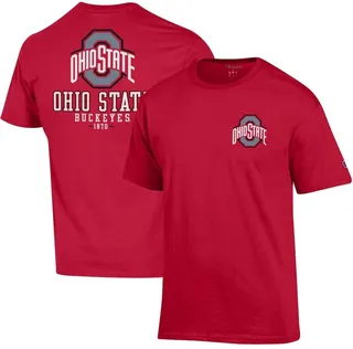 Men's Champion Scarlet Ohio State Buckeyes Team Stack 2-Hit T-shirt