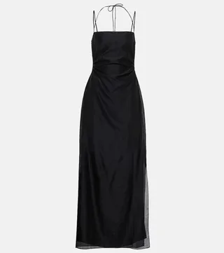 Lucelia cutout cotton and silk midi dress