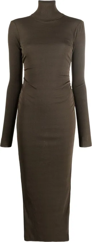 Roll-Neck Bodycon Midi Dress