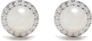 18kt white gold Akoya diamond earrings