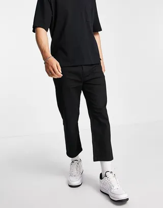 HUGO 338 relaxed crop jeans in black