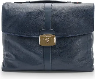 S.T. Dupont "Line D" Soft Diamond Blue Cowhide Briefcase 181271