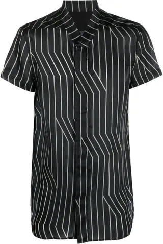 stripe-print V-neck shirt