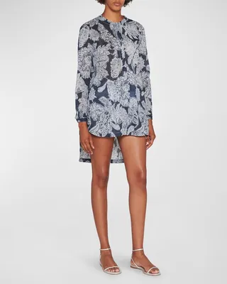 Paisley-Print High-Low Tunic Top