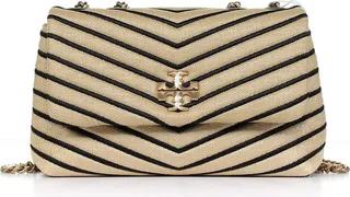 Kira Chevron Soft Straw Small Shoulder Bag
