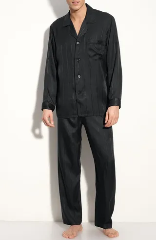 Herringbone Stripe Silk Pajamas