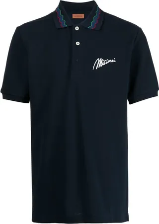 embroidered logo polo T-shirt