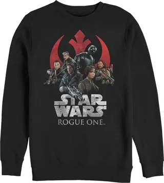 Men's Star Wars Rogue One Rebellion Groupshot Logo Sweatshirt - Black - Small