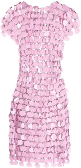 Sequin Chain-Disc Mini Dress
