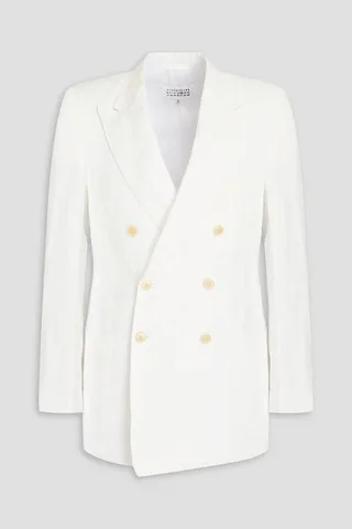 Double-breasted linen blazer