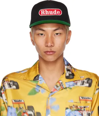 Rhude Black & Red Pit Stop Trucker Cap