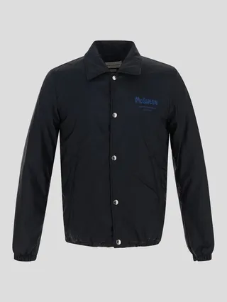 Alexander McQueen Logo Printed Bomber Jacket