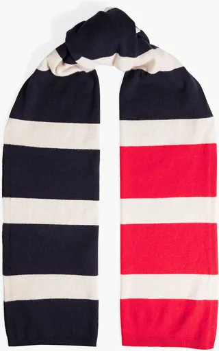 Striped cashmere and silk-blend scarf