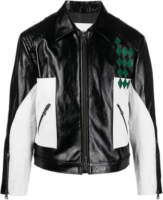 Panelled Leather Jacket