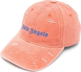 Embroidered-Logo Distressed-Effect Cap