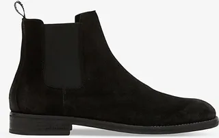 Mens Black Harley Distressed-toe Suede Chelsea Boots