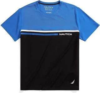 Nautica Men's Navtech Colorblock Tee (Spinner Blue) Men's T Shirt