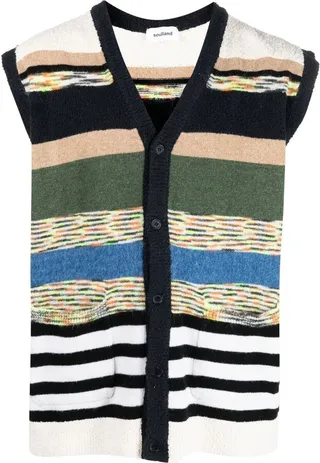 Striped Button-Up Vest