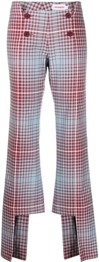 Panelled Check-Pattern Trousers