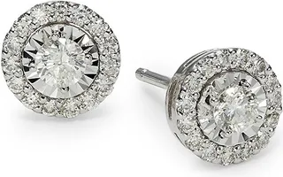 14K White Gold & 0.5 TCW Diamond Stud Earrings