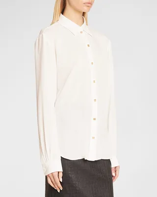Button-Front Shirt with 4G Strass Buttons