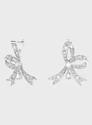 Volta Rhodium Plated Stud Earrings