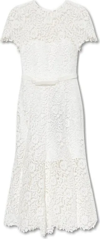 Self-Portrait Rose Laced Midi Dress