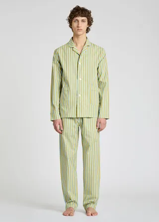 Green Stripe Cotton Pyjama Pants