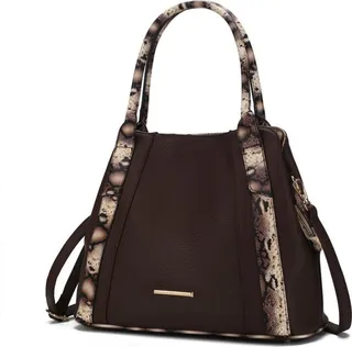 MKF Collection by Mia K Kenna Snake Embossed Vegan Leather Women’s Tote Bag - Brown