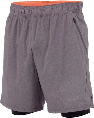 Mizuno Men's Alpha Eco 7" 2-N-1 Short Mens Size Extra Large In Color Magnet-Black (9E90)