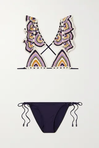 Zimmermann - Cira Crochet-knit And Stretch Bikini - Pink