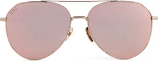Dash 61mm Mirrored Aviator Sunglasses
