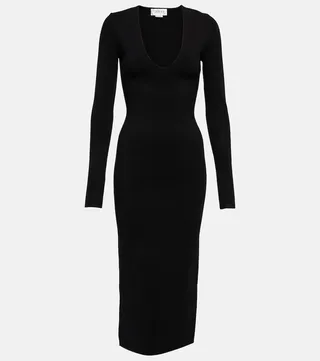 Long-sleeve midi dress