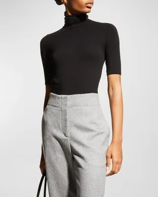 Soft Touch Half-Sleeve Turtleneck