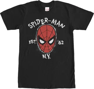 Men's Marvel Spider-Man Est 196New York T-Shirt - Black - Small