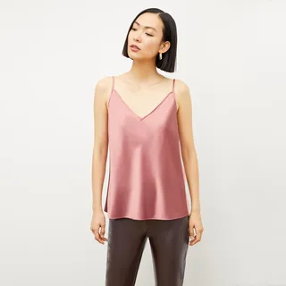 Lisey Cami - Washable Silk Charmeuse - Vintage Rose