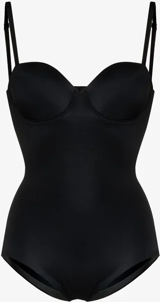 Black Suit Your Fancy Cupped Panty Bodysuit