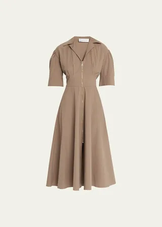 Agatha Zip-Front Midi Dress