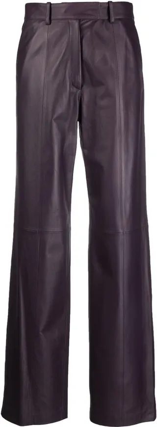 Straight-Leg Leather Trousers