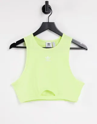 adidas Originals adicolor contempo ripstop bralette in yellow