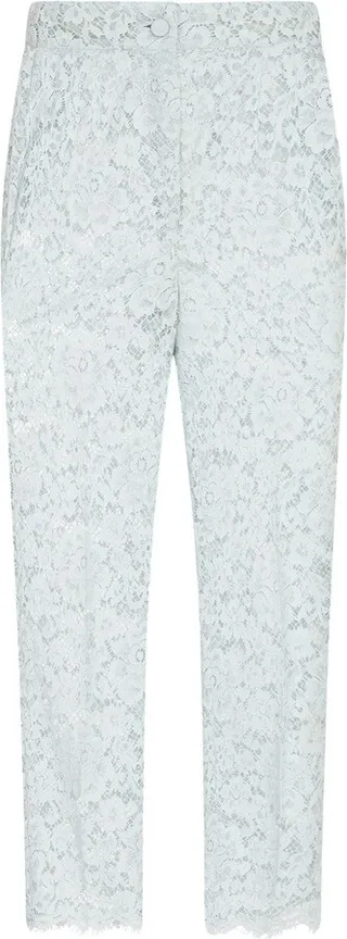 Lace Straight-Leg Trousers