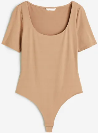 Short-sleeved Thong Bodysuit