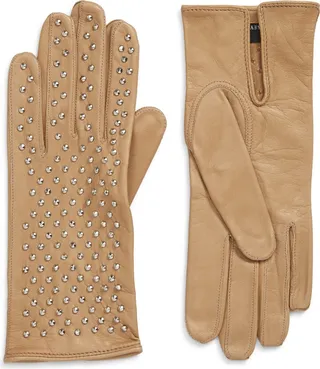 Kelly Studded Leather Gloves