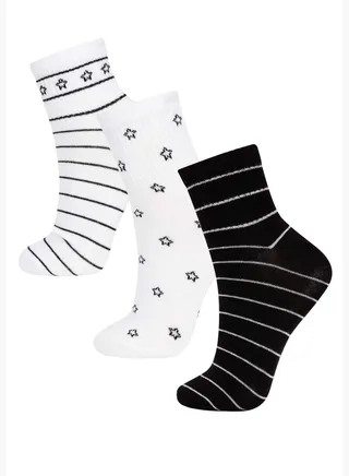 3 Pack Woman Mid Cut Socks
