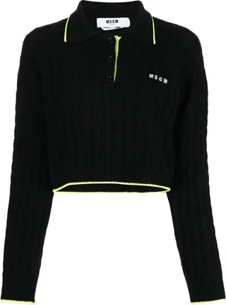 Cable Knit Polo Shirt