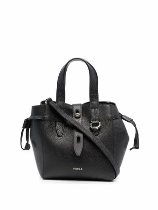 Net mini leather tote